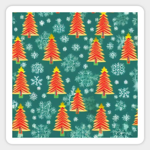 A Cute Christmas Tree Holiday Pattern. Sticker by Atomus